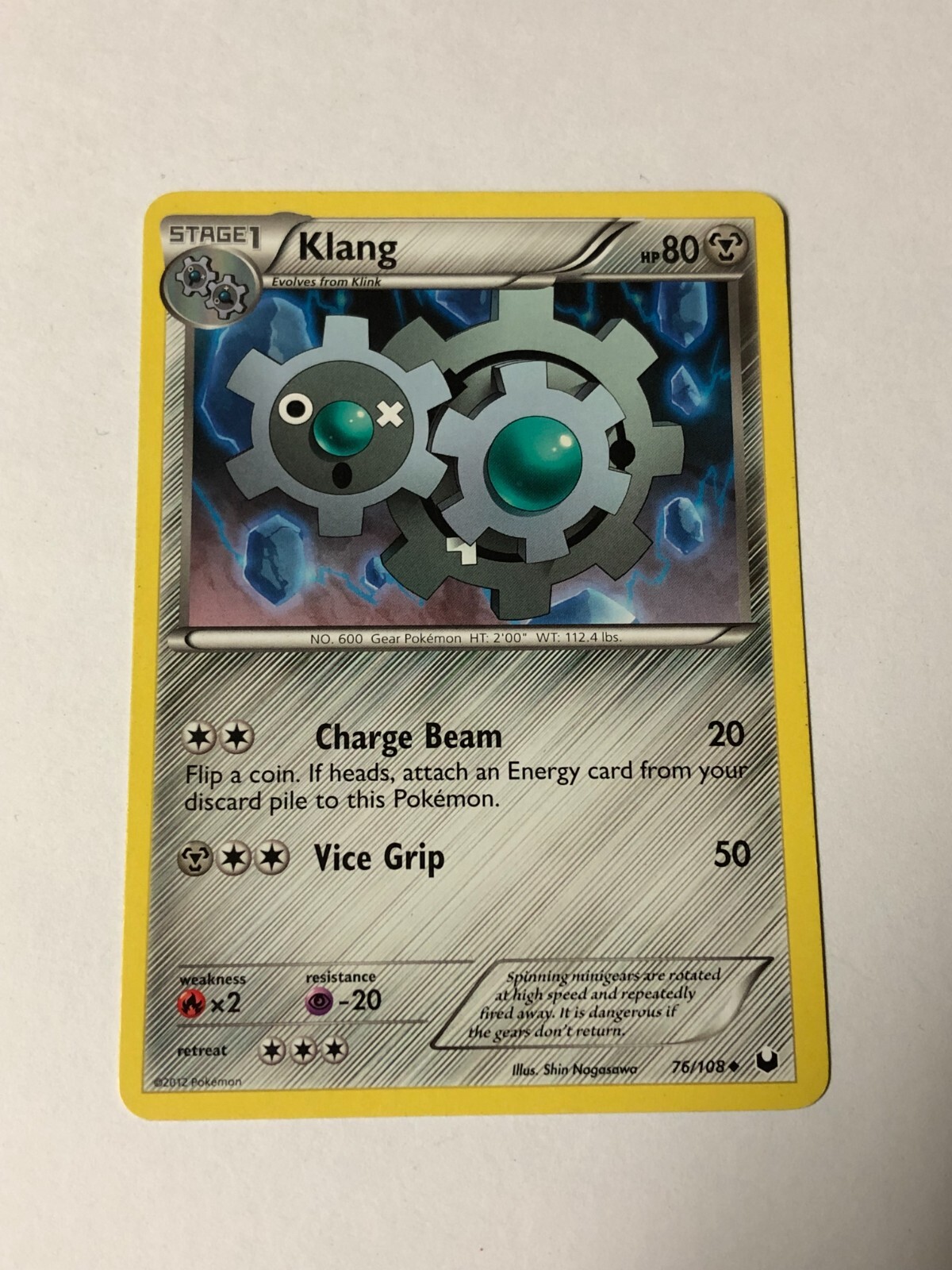 Pokemon Card Dark Explorers Klang 76/108 Excellent Condition