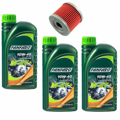 Huile Moteur Kit 10W40 3 Litre Filtre à KN131 pour Hyosung Ga Gf Gt GV Suzuki Dr - Photo 1/4