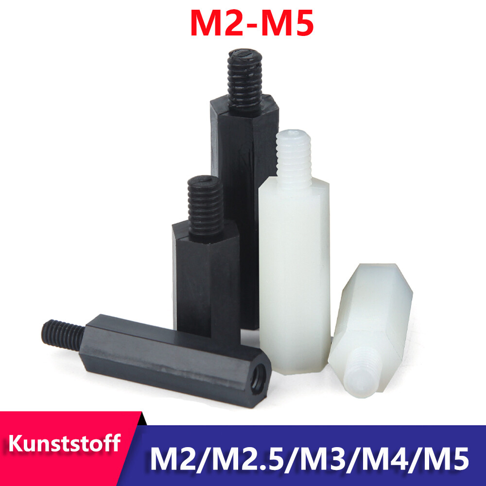 DistanzhÜlsen M2-M5 Distanz Schrauben Abstandshalter Kunststoff 