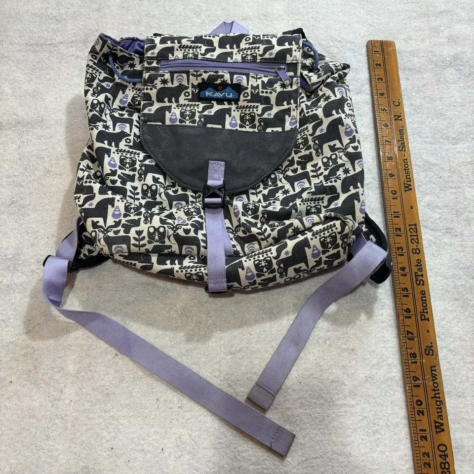 Kavu Backpack Small Animal Print Purple All Over Print Hiking - Image 3 of 4