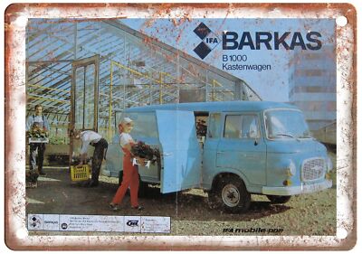 Vintage Barkas Automobile Ad Reproduction Retro Look Metal Sign A1379