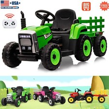 Kids Ride On Toys Car Tractor 12V Powered Electric w/Remote Control Kids Gift US