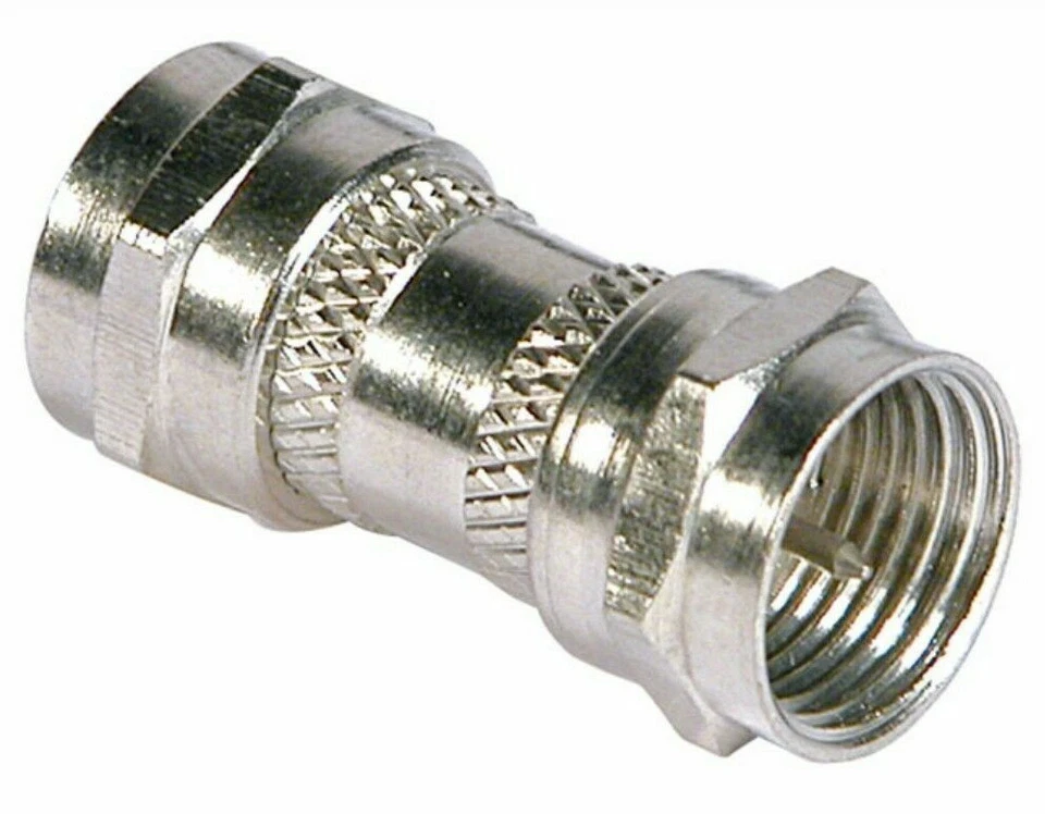 Coaxial F Type Male Plug To Male Plug Coupler, Nutted M - M Adapter TV Connector - Image 3 of 4