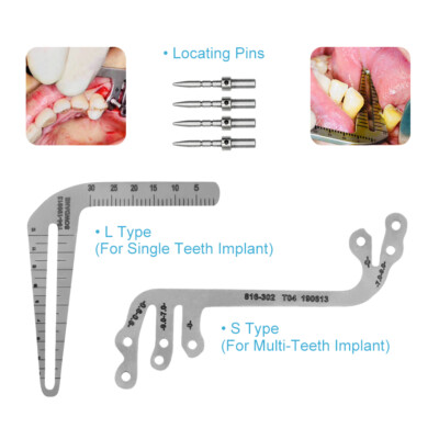 Set of 6 Dental Gauge Implant Surgical Drilling Guide Locator Parallel Depth Pin