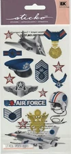 Sticko flat stickers AIR FORCE Military Pilot Hero theme 88085 FAST FREE ship!