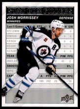 Josh Morrissey 2023-24 Upper Deck Series 1 Stat Box Fillers RC #SB-25 Winnipeg
