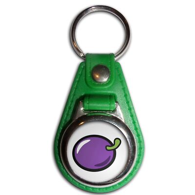 Schlüsselanhänger Obstmaschine Pflaume Kunststoff Medaillon (61 mm x 38 mm)