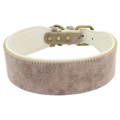 Wide Leather Large Dog Collar Soft Padded Heavy Duty for German Shepherd Bulldog - Picture 5 of 22