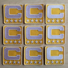 12 YELLOW GOLD Captain C Patch Jersey Football Soccer Baseball Hockey Lacrosse