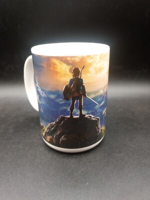 Legend Of Zelda Breath Of The Wild: Link Coffee Tea Mug Cup 15 Ozs Full Wrap New