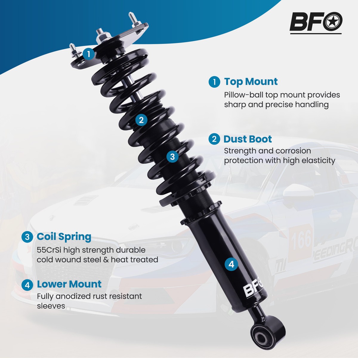 2009-2019 Nissan 370Z Z34 Front & Rear Coilovers Suspension Kit