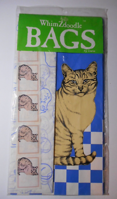 #ad WhimZdoodle Dana Lacy WHISKERS KITTY CAT Gift Bags Tissue Stickers Set $7.99