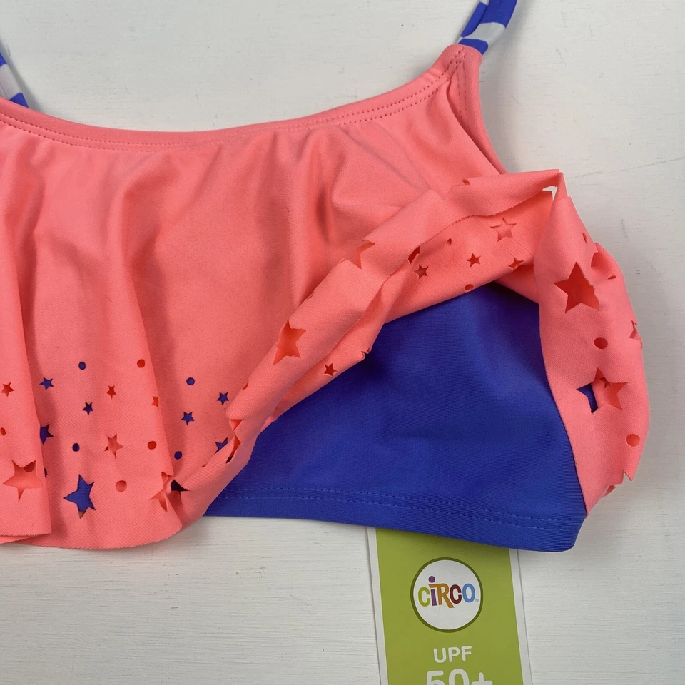 Nuevo Top de Natación Niñas Circo Coral Rosa y Púrpura Bralette Talla XL 14-16 UPF 50+ Foto 4 de 4