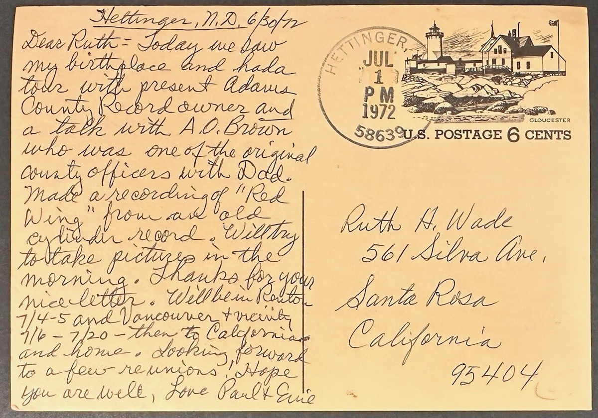 US UX63 Postal Card w Hettinger NO 1972 cancel *d | eBay