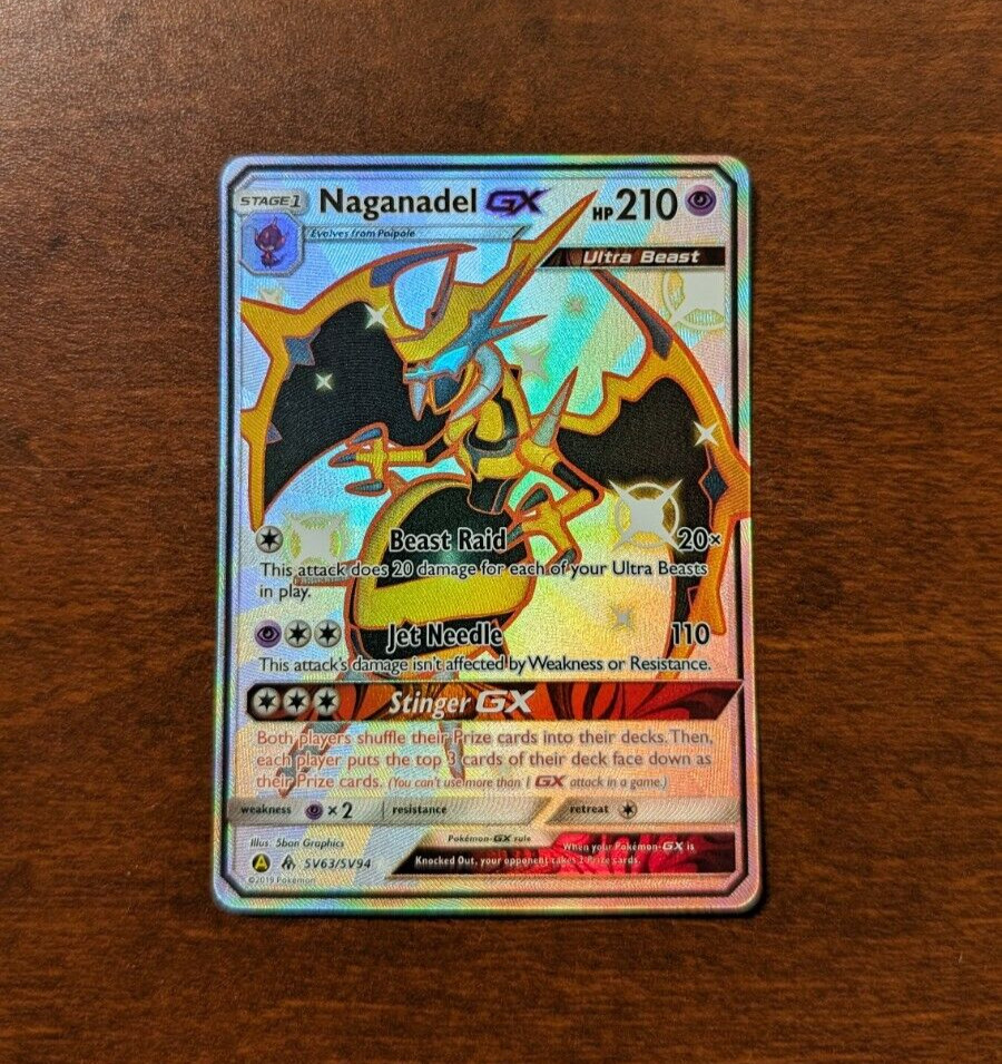 Naganadel GX - SV63/SV94 - Pokemon Hidden Fates Sun & Moon Shiny Rare Card NM