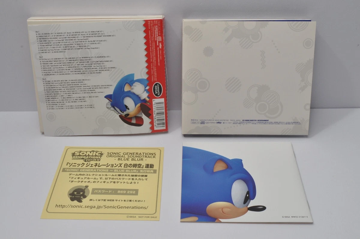 SONIC GENERATIONS Original Soundtrack Blue Blur Sonic the Hedgehog W/sticker