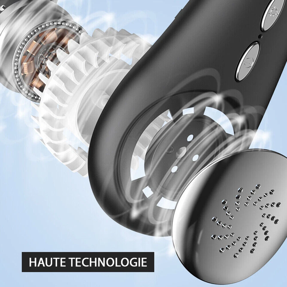 VENTILATEUR DE COU PORTABLE LÉGER SOUPLE SANS PALE 3 VITESSES RECHARGEABLE USB - Photo 3/4