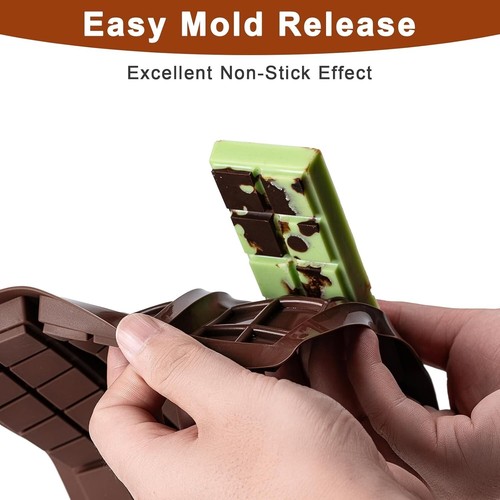 Chocolate Bar Mold,Non-Stick Chocolate Molds, 100% Food Grade Silicone Deep Choc - Picture 3 of 12