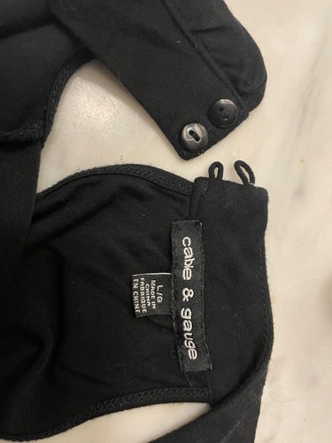 Cable & Gauge Sleeveless Pleated Sleeveless Black Jersey Top Women’s Large - Picture 5 of 9