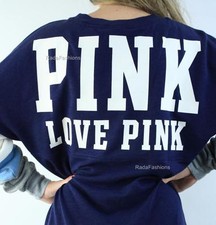 Victoria's Secret PINK Tunic Crew Oversize Varsity Sweatshirt Logo Top
