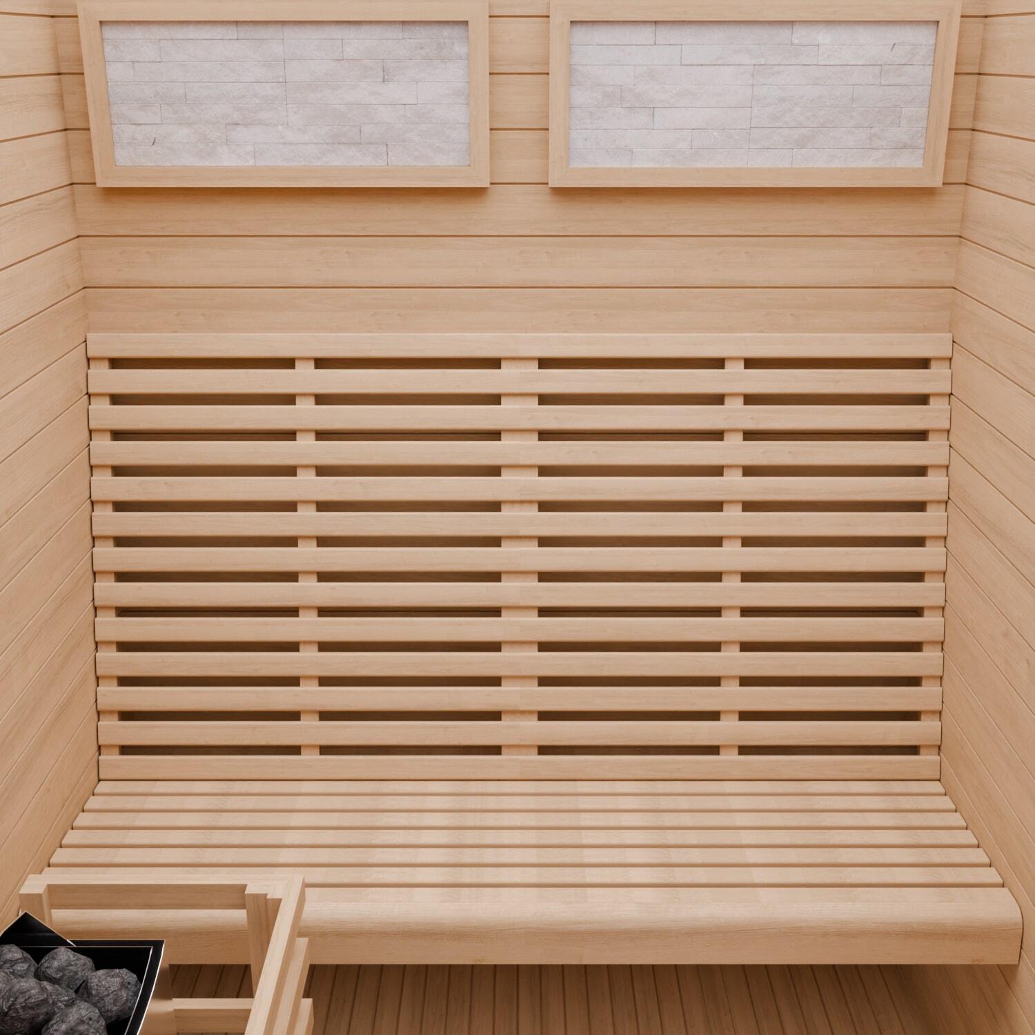 Dewello Finnische Traditionelle Sauna Komplettsauna Saunakabine Ecksauna Harvia