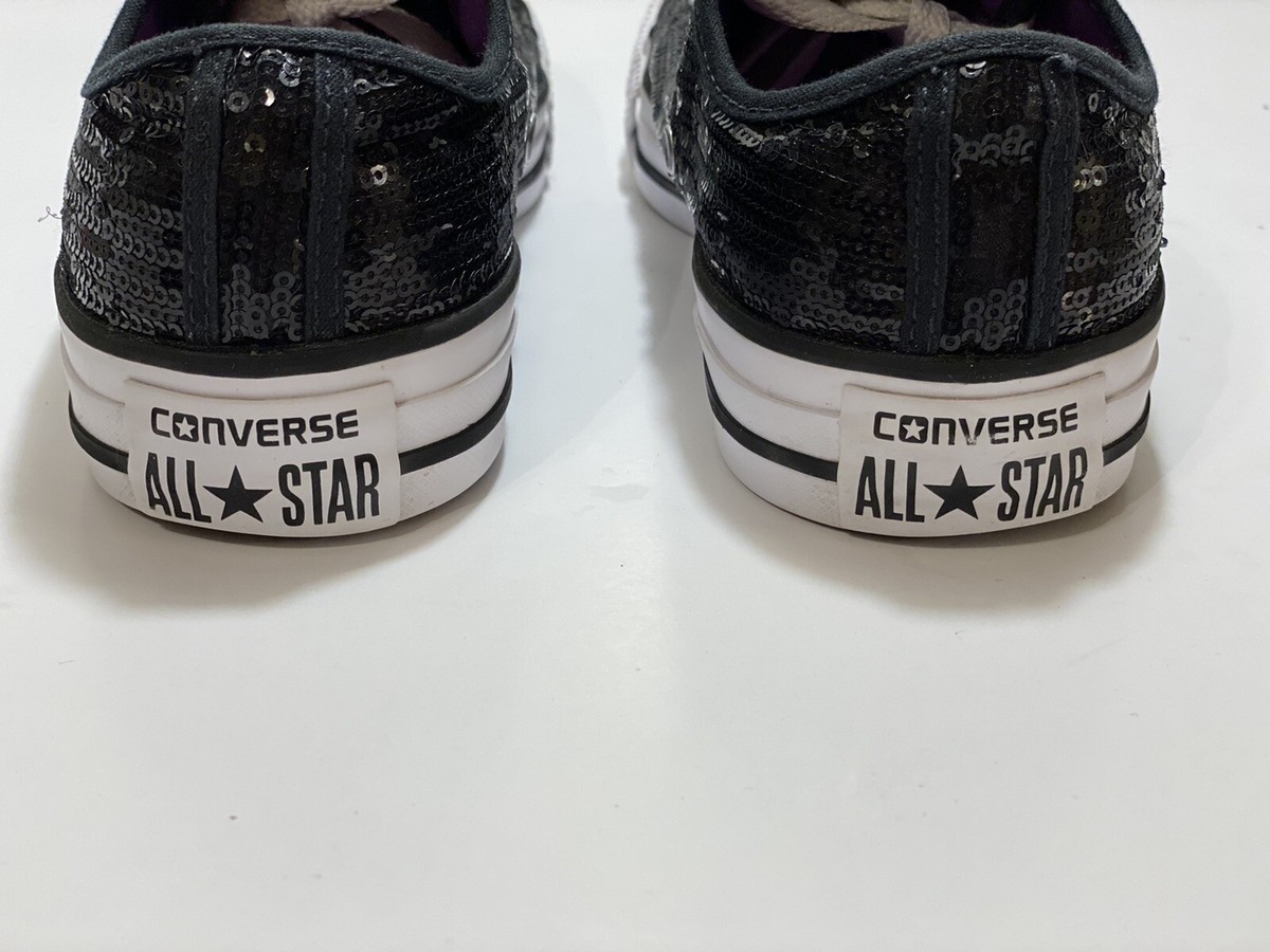 Converse All Star Chuck Taylor W US Black Sequin Sneakers Shoes