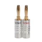 2 pcs Audio Screw Banana Plug 24K Gold Plated Speaker Wire Jack Connector