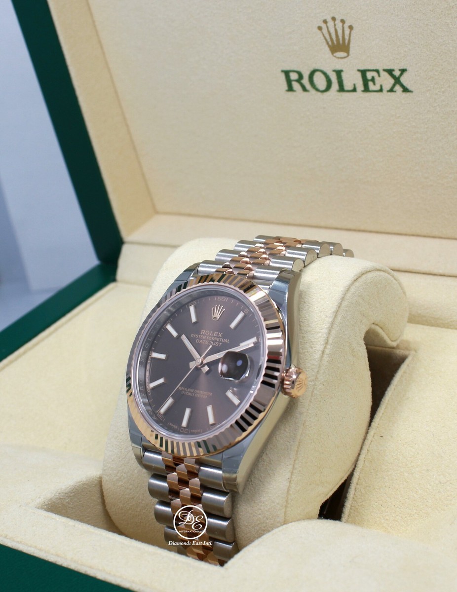 Rolex Datejust 41mm 126331 Jubilee 18K Rose Gold /SS Chocolae Dial