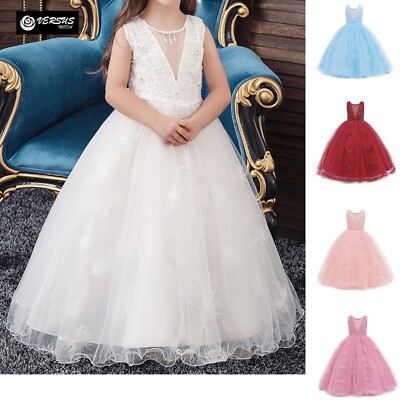 Langes Kleid Zeremonie Party Kommunion Mädchen Party Girl Maxikleid CDR099