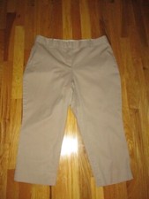 Women's Talbots Curvy Khaki Beige Cropped Pants Size 14P