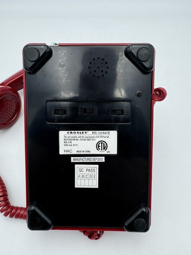 Telephone CROSLEY Wait for the Dial Tone , BURGONDY, REMAKE, MODEL 302 Works - Picture 10 of 11