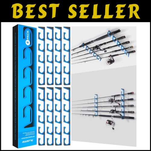 Smart Design Fishing Rod Storage Holders - 20 Rod Capacity, Easy Installation