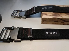 QTY 2 Drizzte Men's Double Ring Canvas Web Belt Tactical Black 63'' Waist 52-55