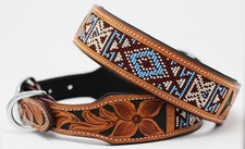 Rhinestone Dog Puppy Collar Crystal Cow Leather 6055