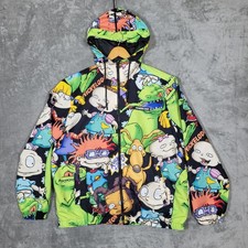 Members Only Nickelodeon Rugrats All Over Print Hooded Windbreaker Jacket Men XL