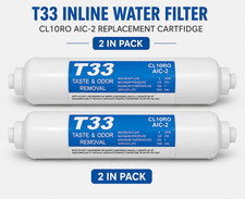 T33 Inline Water Filter 2 Pack CL10RO AIC-2 Undersink RO Fridge Ice Maker Replac