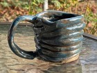 Vintage Light Blue Pottery Coffee Mug 3” Tall X  3-1/2” Wide — photo 7