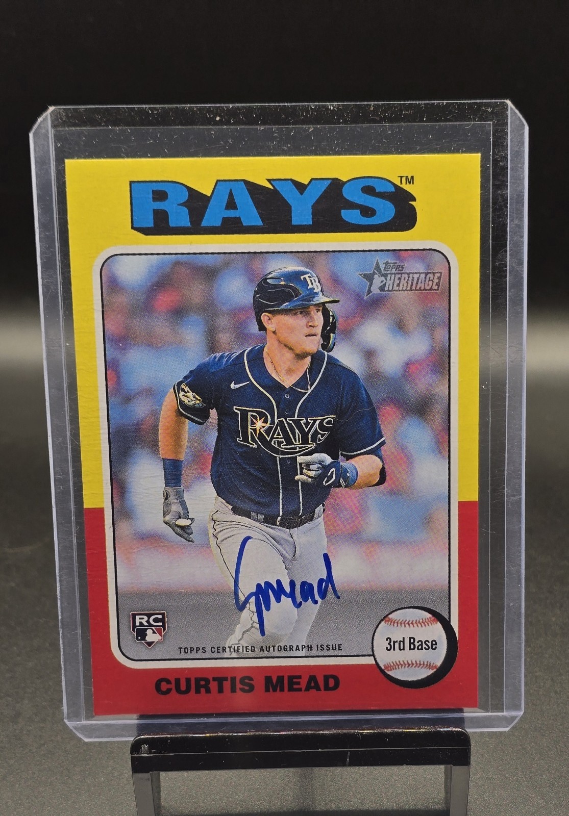 CURTIS MEAD 2024 Topps Heritage Real One Auto RC #ROA-CME Tamp Bay Rays