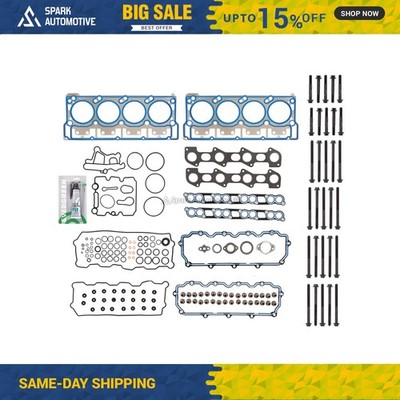 Head Gasket Bolts Set w/ 20mm Dowels Fit 03-10 Ford 6.0 E350 F250 DIESEL TURBO