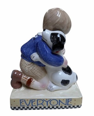 Mary Engelbreit ''Everyone Needs Their Own Spot'' Boy Puppy Porcelain Bank 1994