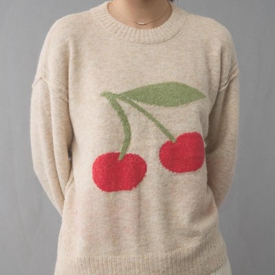 American Eagle Cherry Crew Neck Sweater