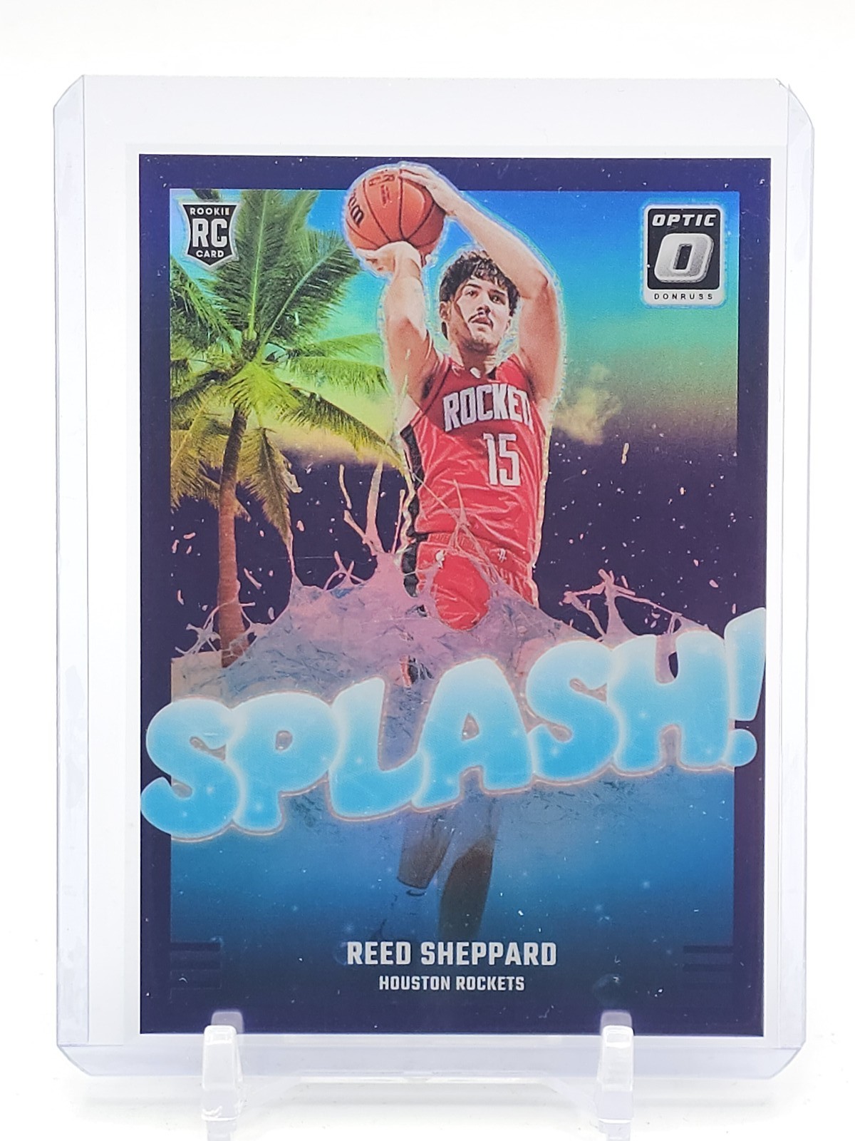 REED SHEPPARD 2024-25 DONRUSS OPTIC SPLASH PURPLE PRIZM ROOKIE #13 ROCKETS Q6196