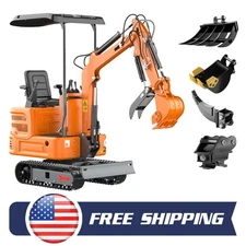 1TON Mini Excavator 13.5 HP B&S Engine Tracked Digger Hydraulic joystick2025new