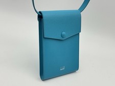 DUNHILL CADOGAN BLUE LEATHER MINI CROSSBODY BAG / POUCH NEW 100 GENUINE 750
