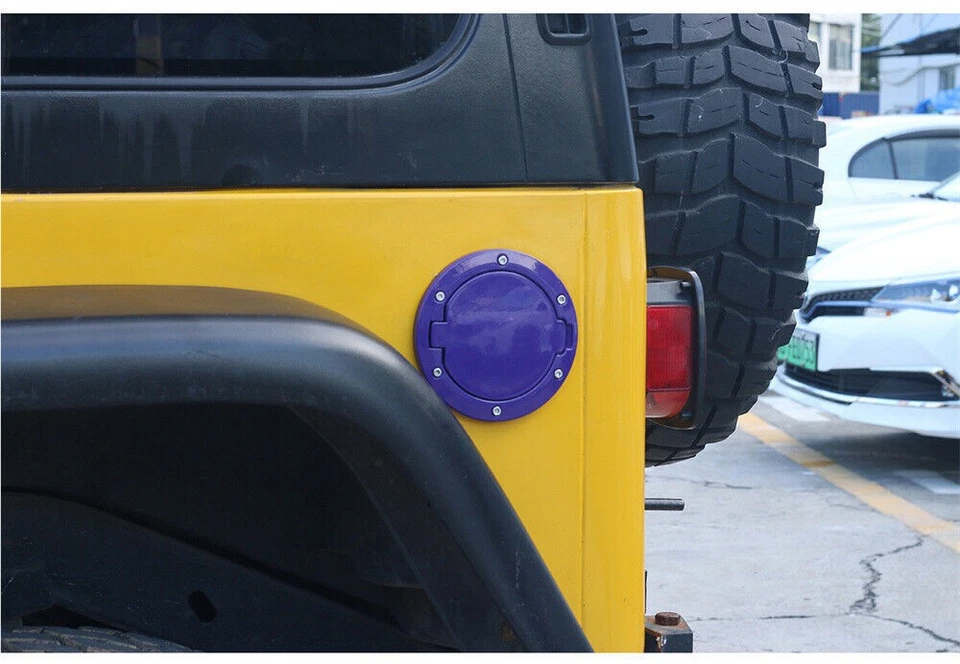 Purple Exterior Fuel Tank Filler Door Cover Gas Cap For Jeep Wrangler TJ 1997-06 - Image 3 of 4