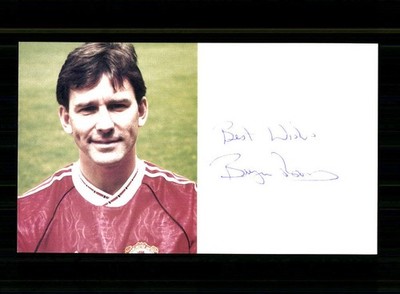 Bryan Robson Manchester United 1990-91 Autogrammkarte Original Sign + A  256510