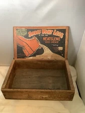 Nourse Wood Display Box Neatslene Shoe Grease Oil Box