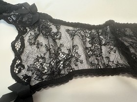 New! Agent Provocateur Size 3 UK10 Eu38 US6 black lace Love suspender belt