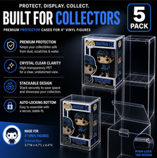 5 Pack Funko Pop Protector Case 4” Clear PET Box Stackable Display