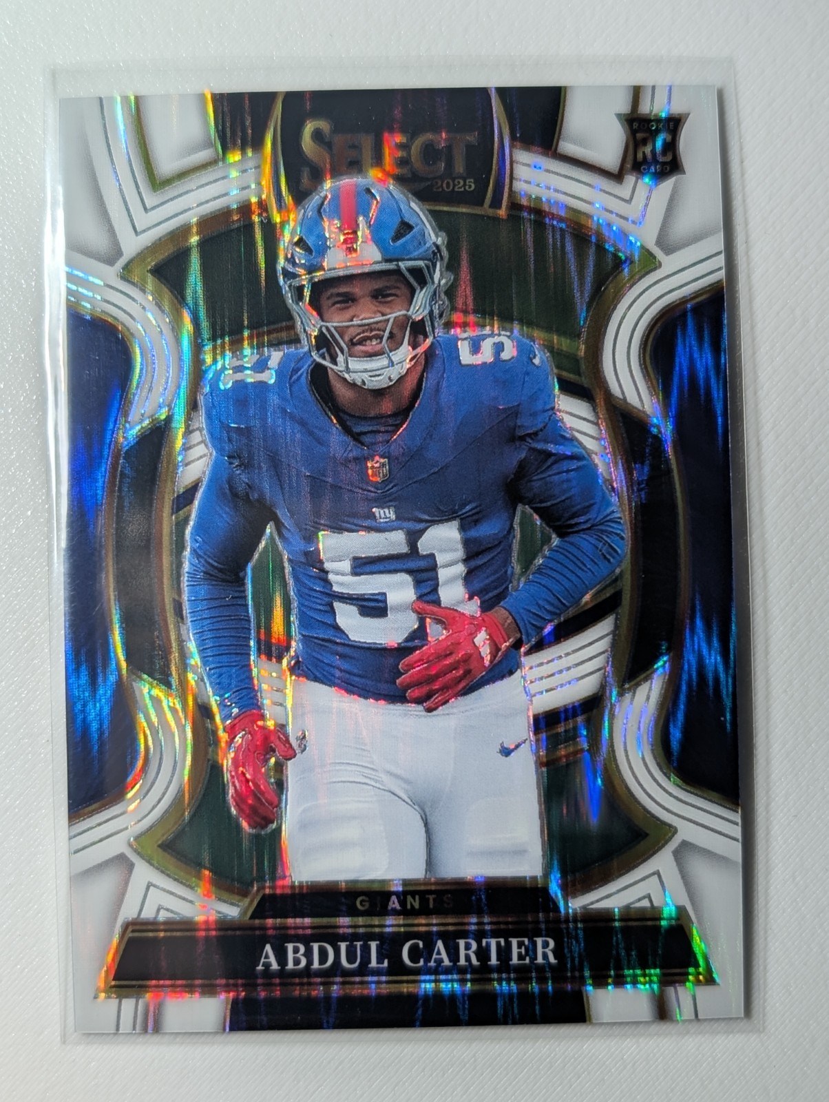 2025 Panini Select Abdul Carter #95 Concourse White Shock Prizm Rookie RC #/799